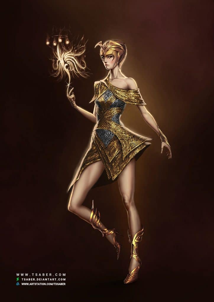 Dawn Elf Novice Mage - Fantasy Character Artwork - Tsaber