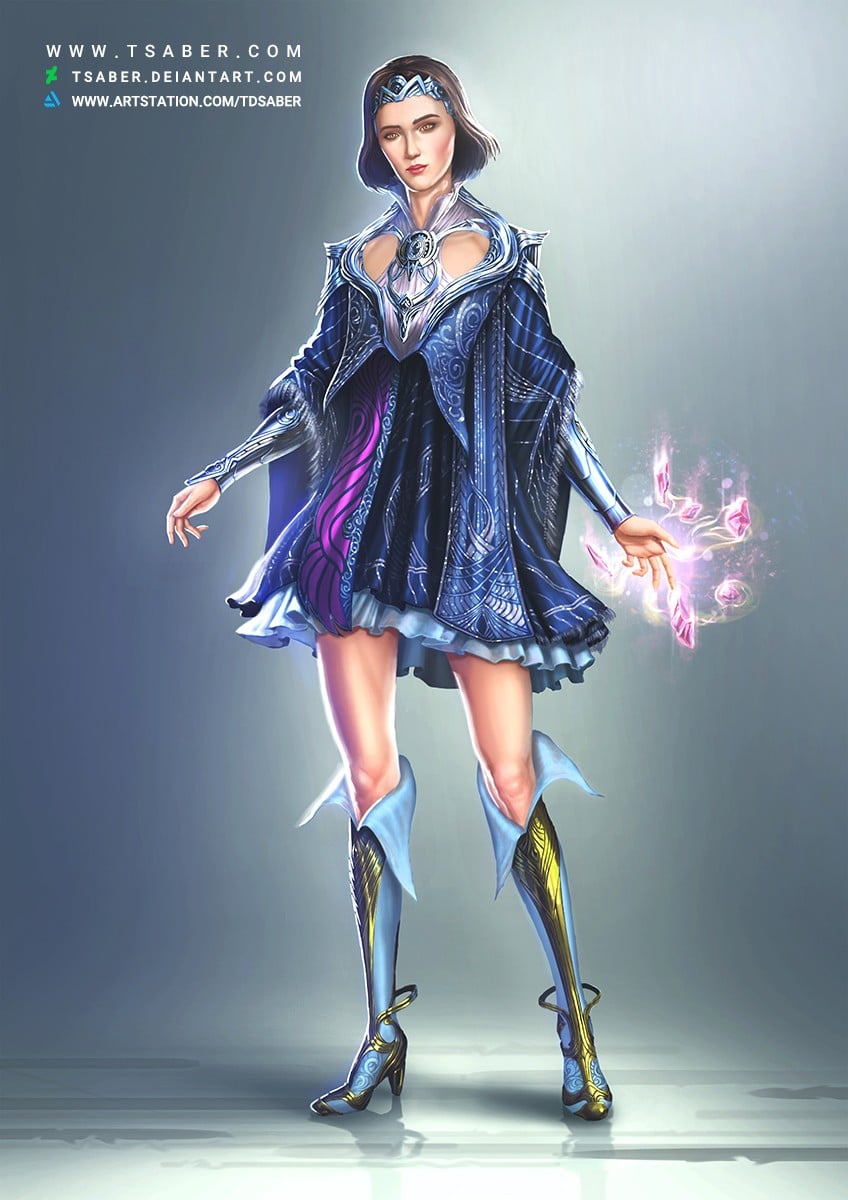 Elementalist girl -Fantasy character artwork - Tsaber