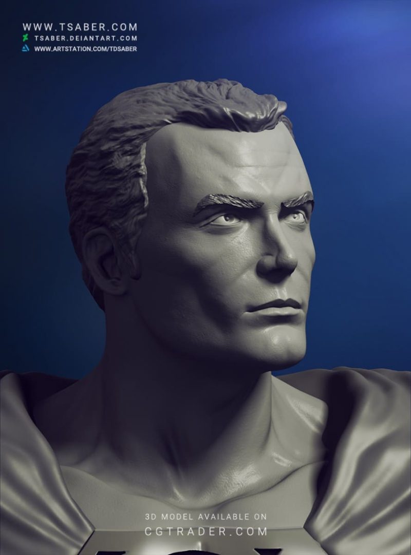 Superman Bust 3d Model - 3d Print Dc Comics 