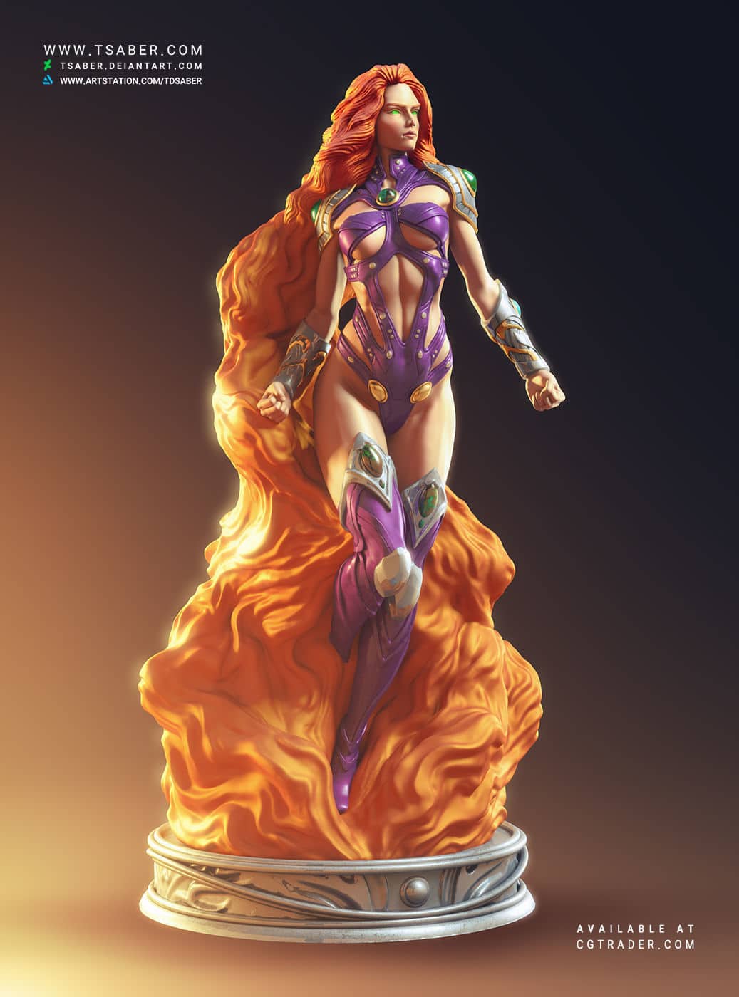 Teen titans Stylized Starfire rigged | 3D model