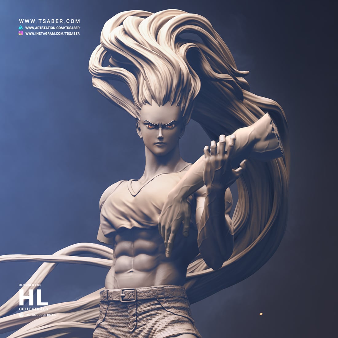 Gon VS Pitou - Hunter X Hunter Anime 3D Statue Collectible - Tsaber