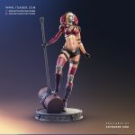 Harley Quinn Zbrush 3D statue- DC Comics collectibles - Tsaber