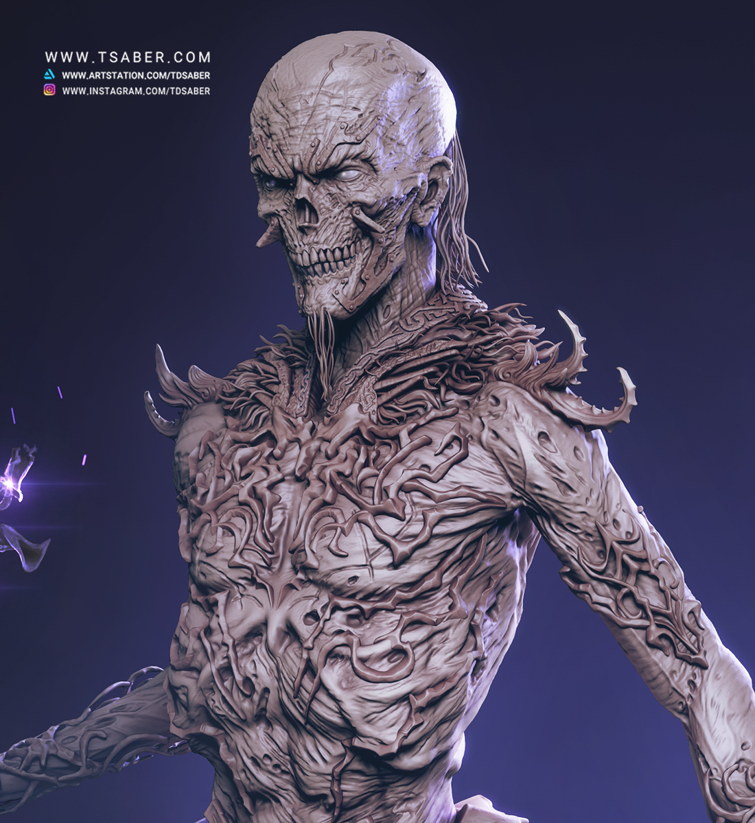 Undead Mage- Zbrush Undead character Sculpture - Tsaber