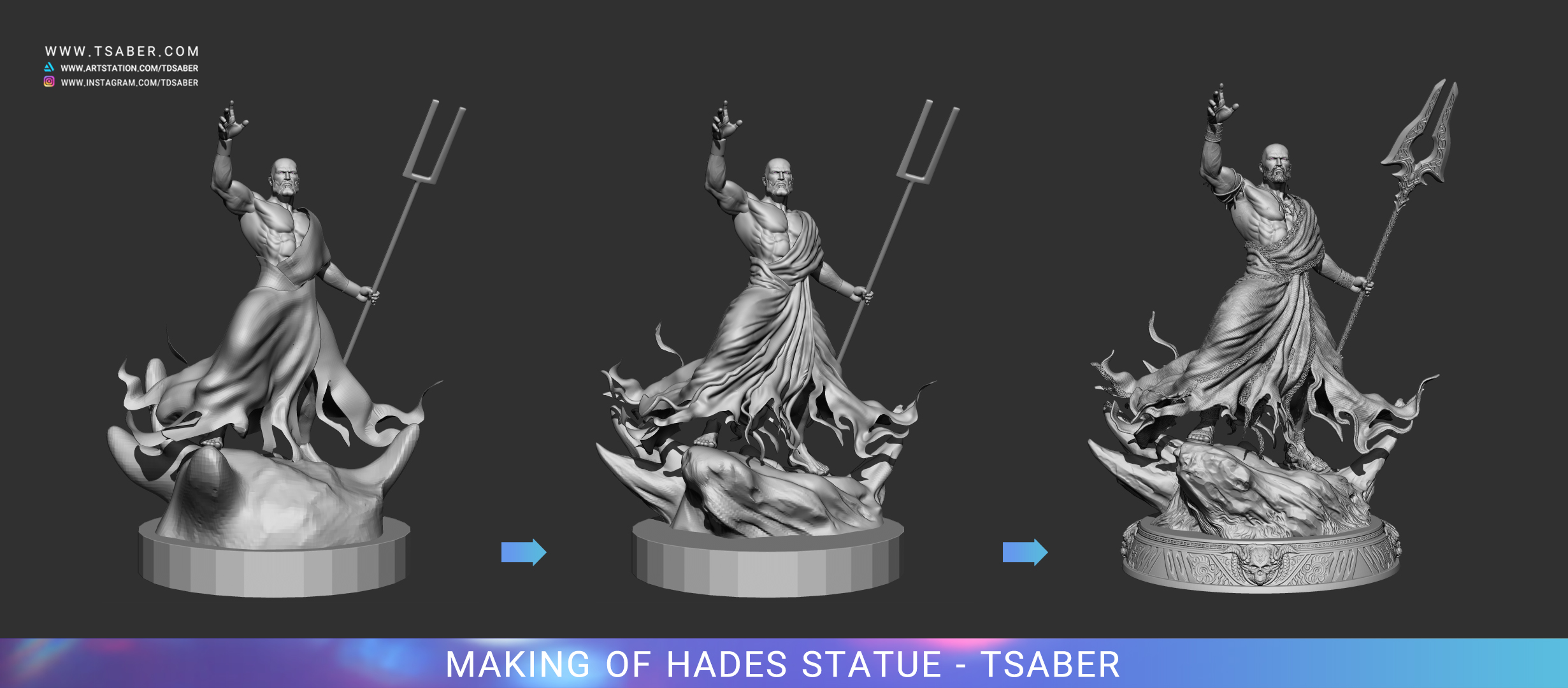 Making of Hades Statue Zbrush - Blood of Zeus - Tsaber