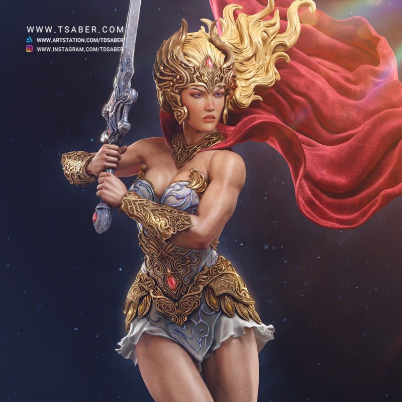 Shera Statue - Masters of the Universe – Princess Of Power - Collectible statue figurine – Tsaber - Thumbnail