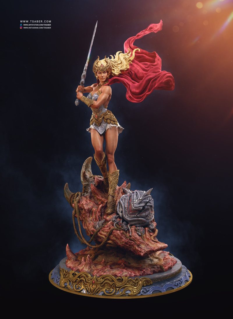 Shera Statue - Masters of the Universe – Princess Of Power - Collectible statue figurine – Tsaber - Render 04