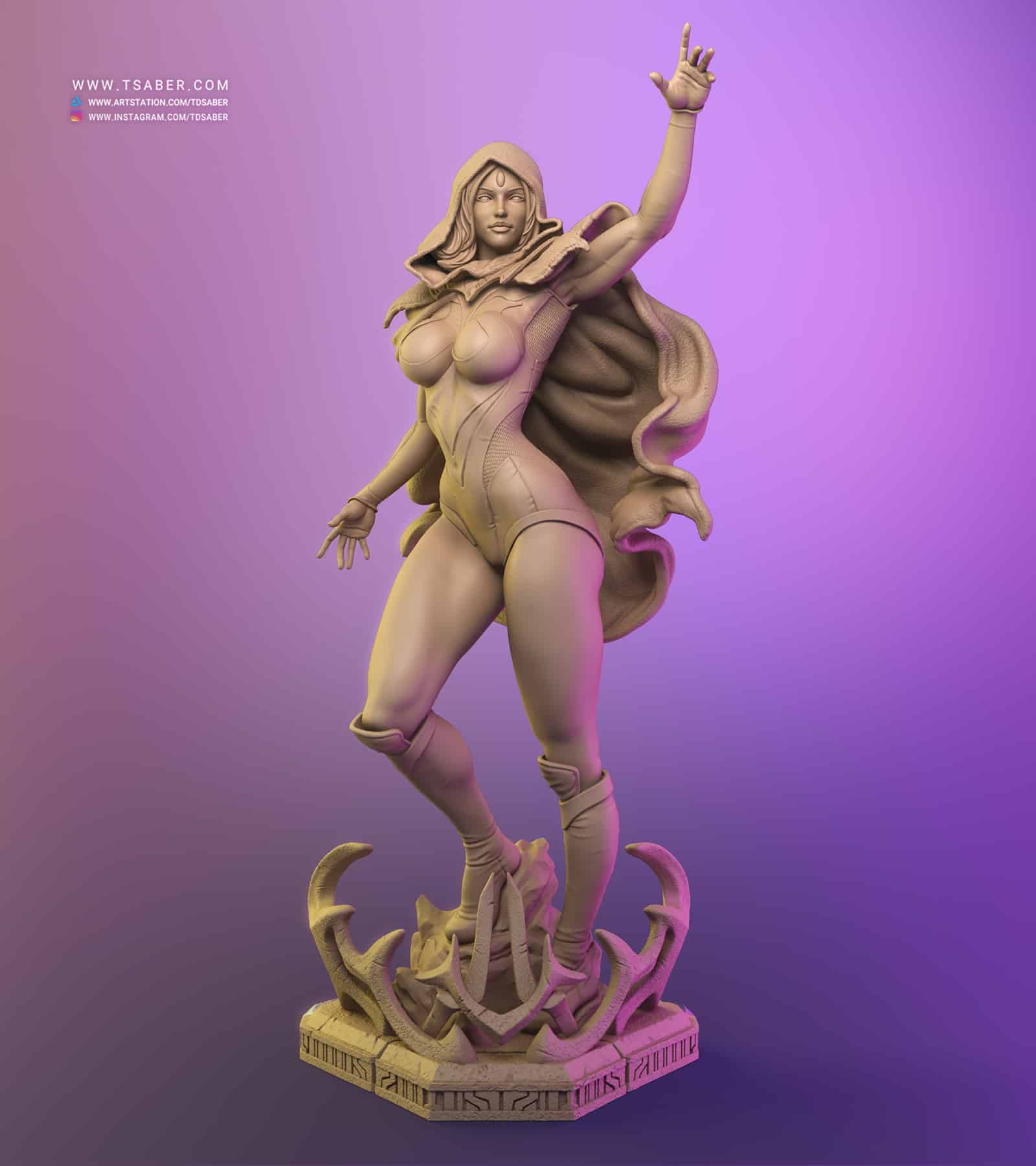 Raven Statue - DC Comics Collectibles – 3D Print custom sculpture - Taregh Saber – Tsaber - 06