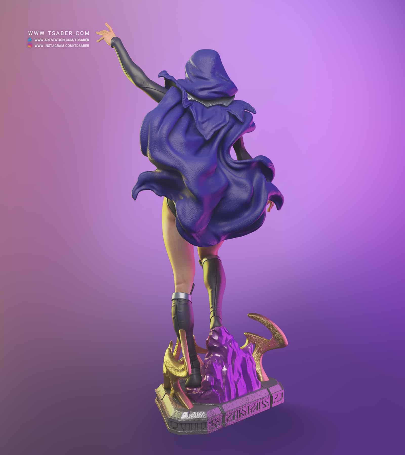 Raven Statue - DC Comics Collectibles – 3D Print custom sculpture - Taregh Saber – Tsaber - 05