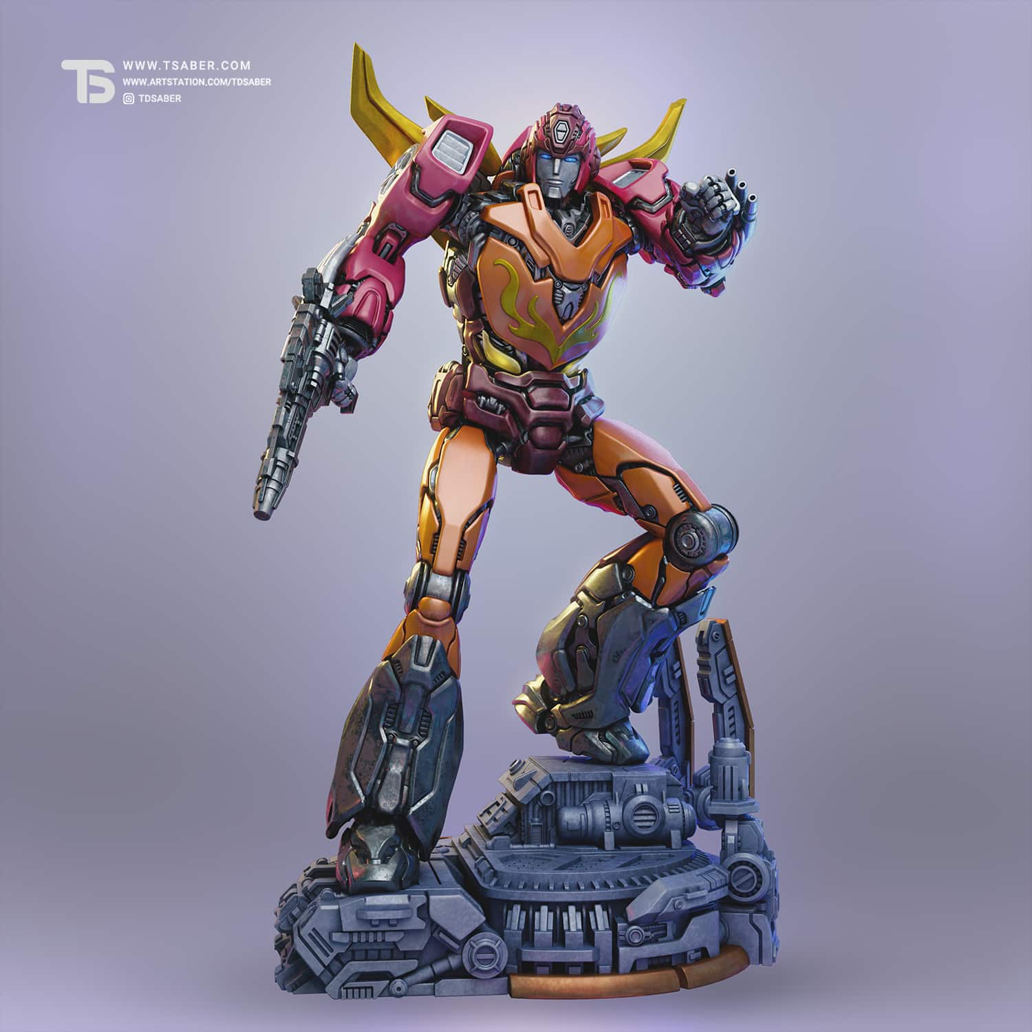 Hot Rod Statue– Transformers Collectibles - 3D Robot Mech Design – Tsaber 02