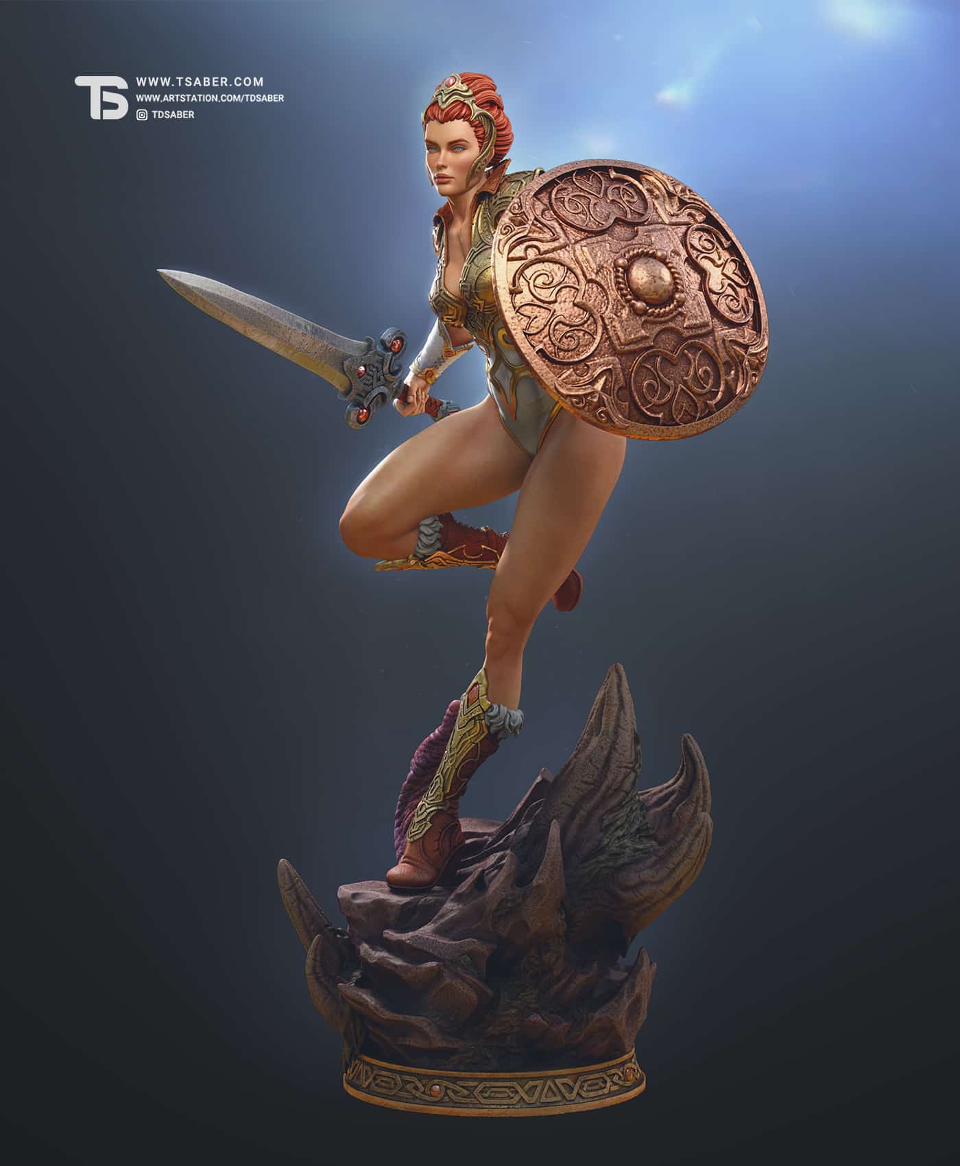 Teela Statue figurine – Masters of the Universe – MOTU – sculpted by Tsaber 02