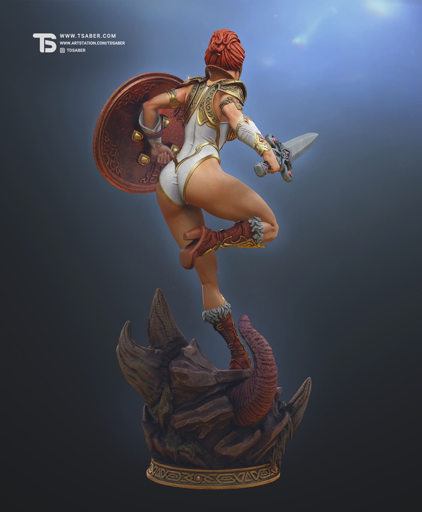 Teela Statue figurine – Masters of the Universe – MOTU – sculpted by Tsaber 03