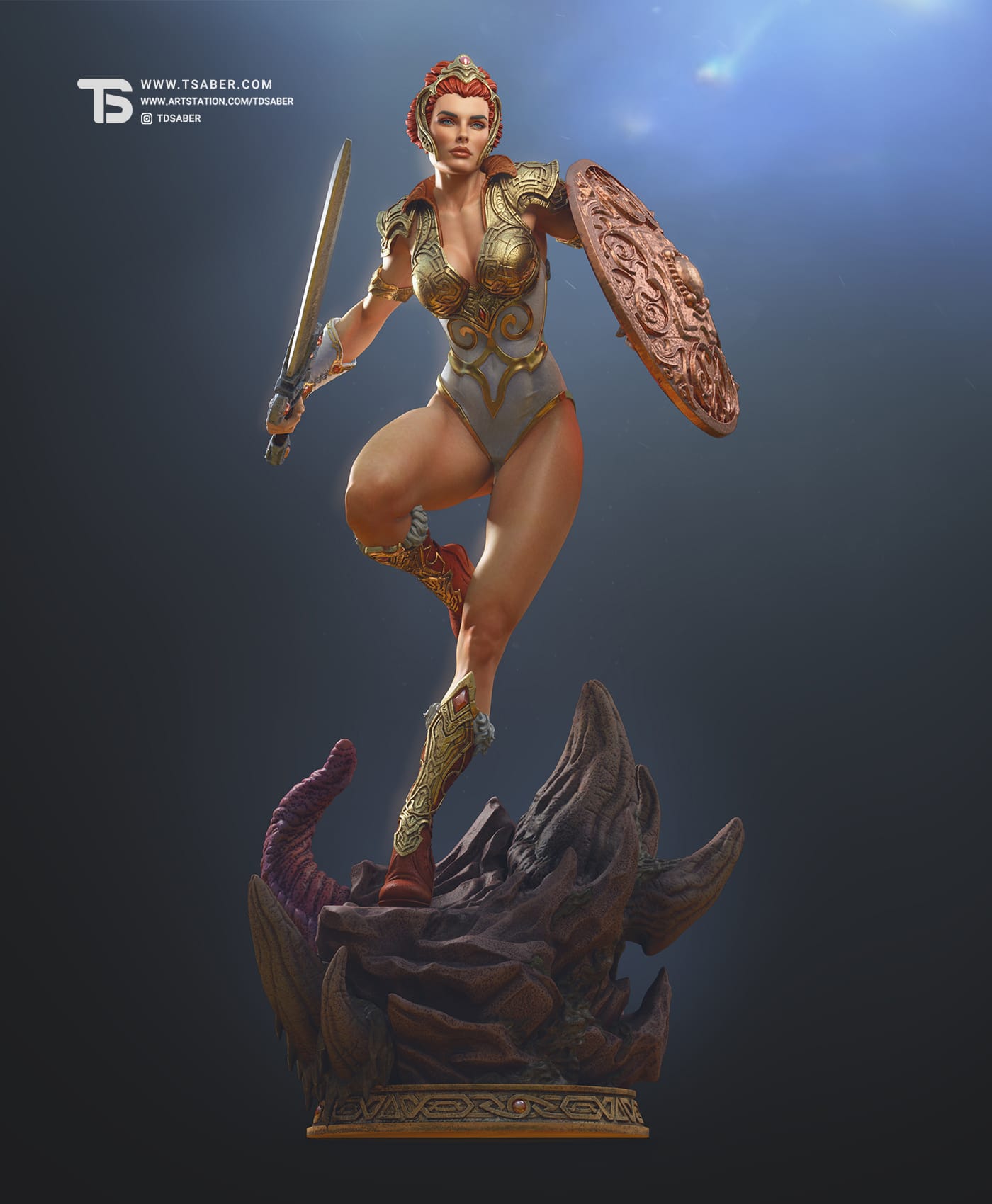 Teela Statue figurine – Masters of the Universe – MOTU – sculpted by Tsaber 04