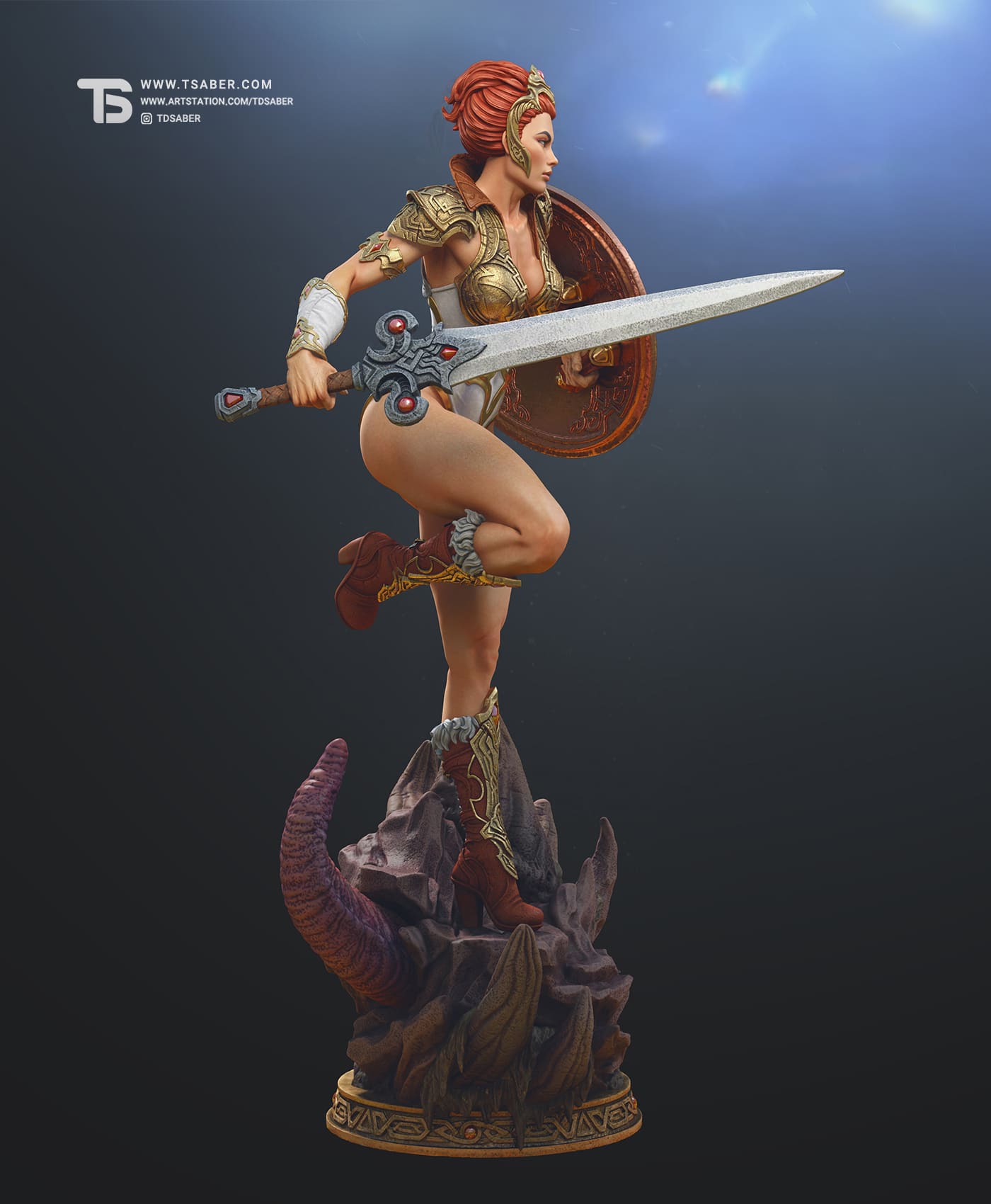 Teela Statue figurine – Masters of the Universe – MOTU – sculpted by Tsaber 05