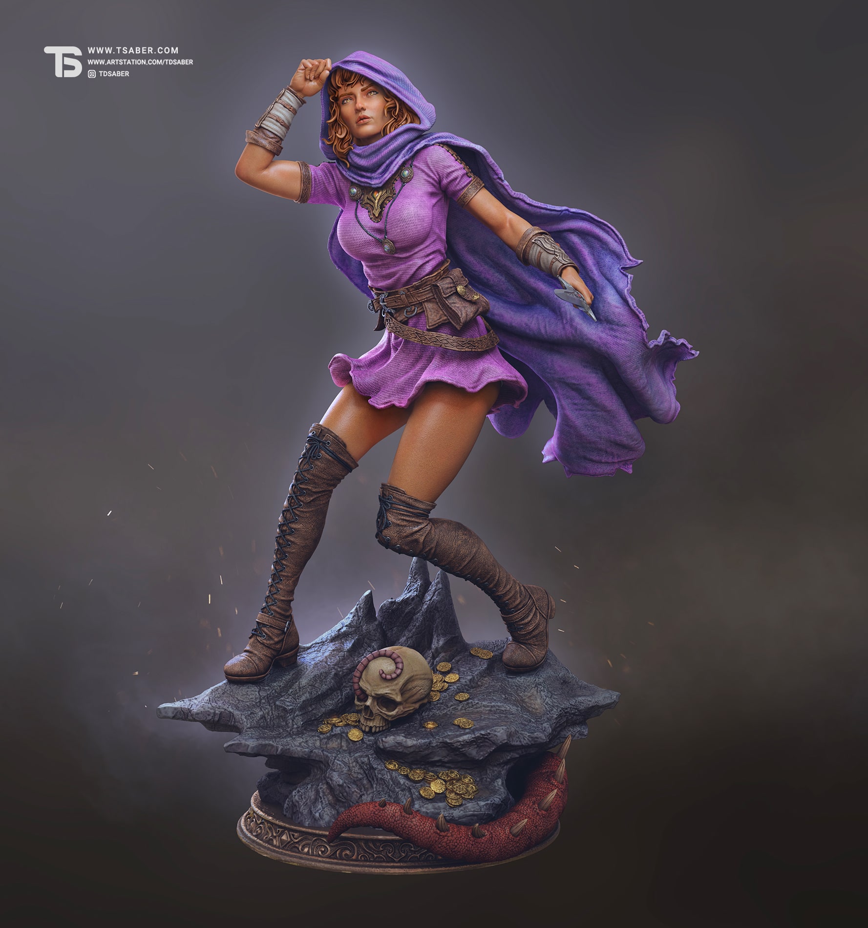 Fantasy Rogue Statue - DnD Dungeons & Dragons - Statue Collectibles Figurines - Tsaber 1