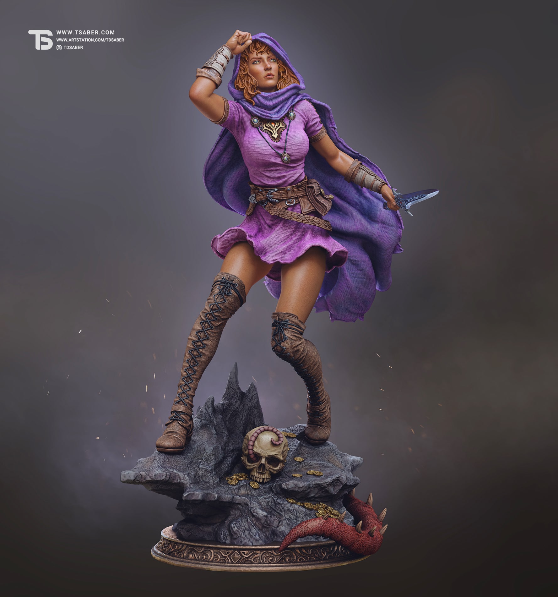 Fantasy Rogue Statue - DnD Dungeons & Dragons - Statue Collectibles Figurines - Tsaber 2