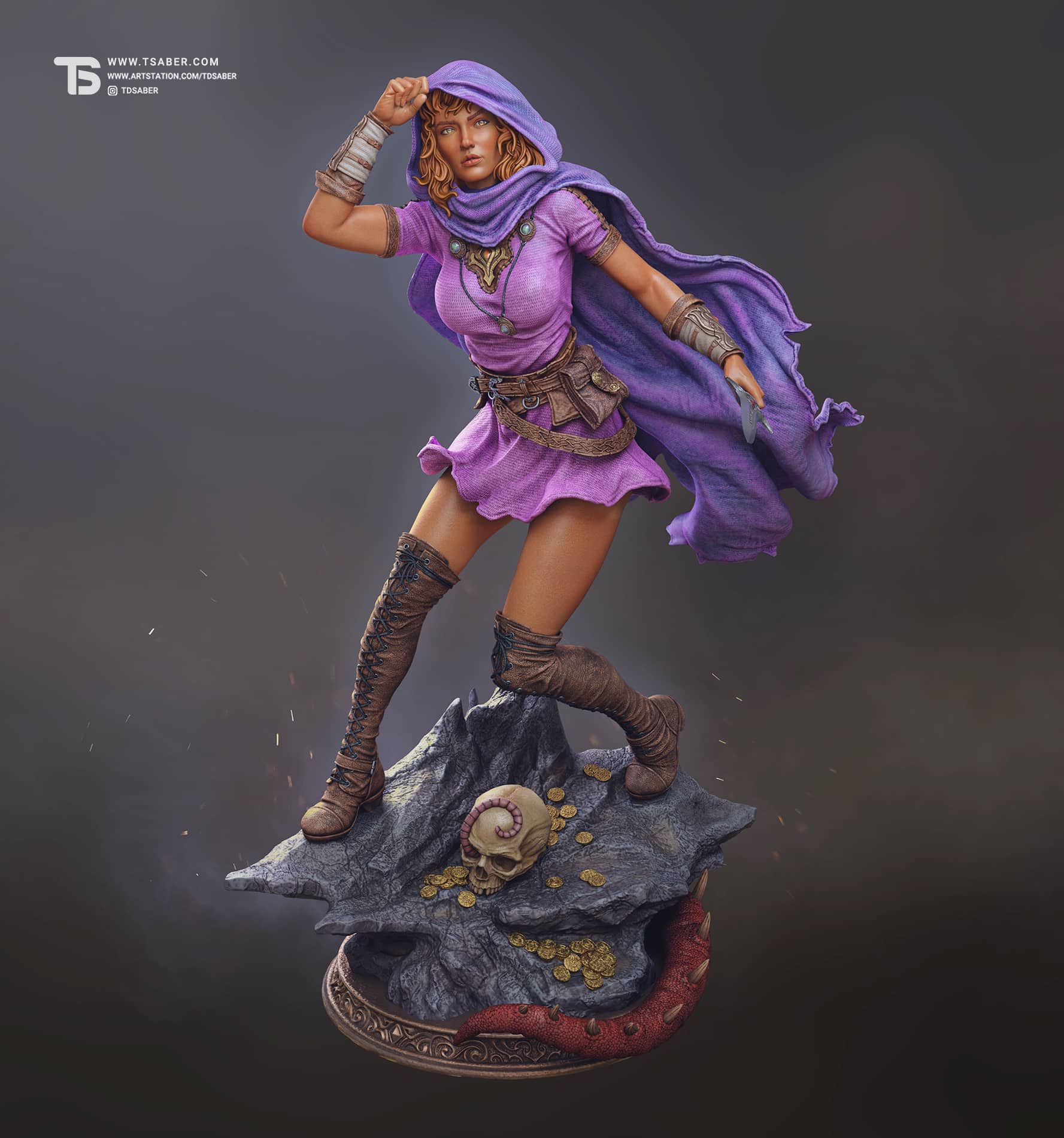 Fantasy Rogue Statue - DnD Dungeons & Dragons - Statue Collectibles Figurines - Tsaber 3