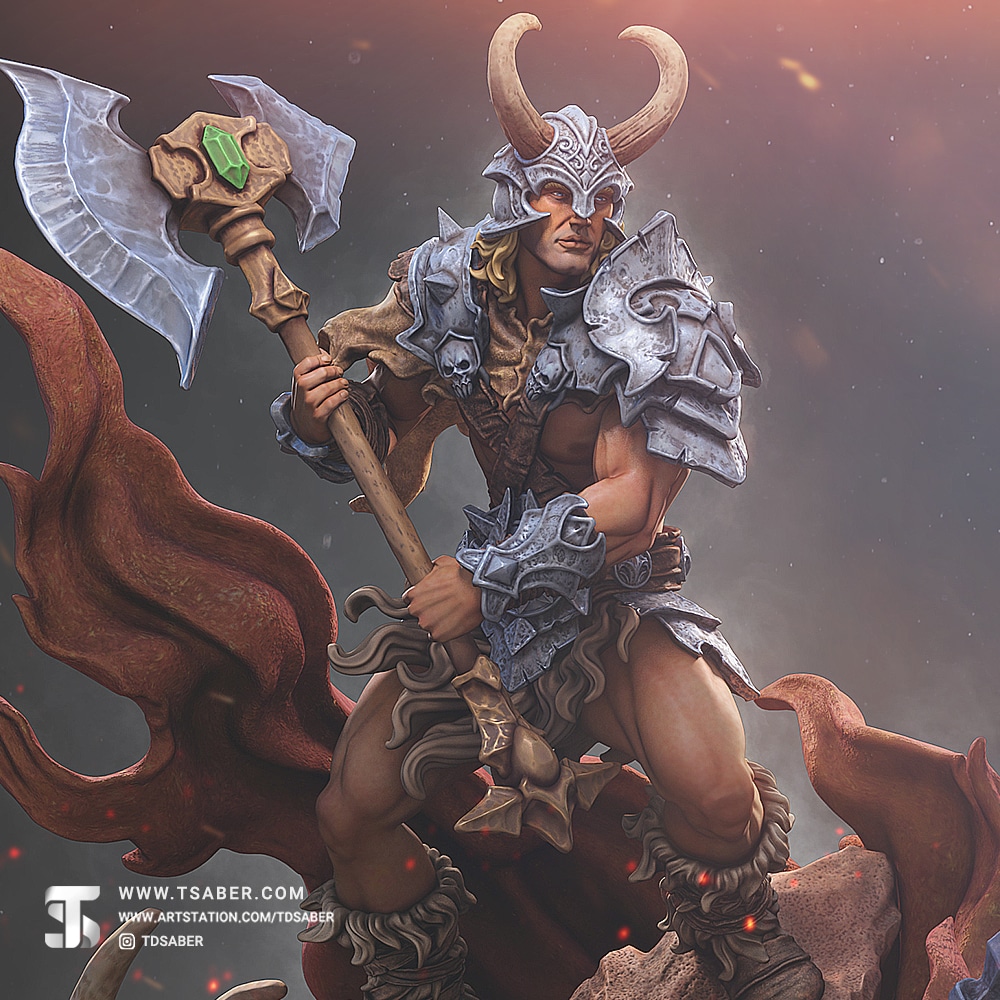 Barbarian Statue - Dungeons & Dragons – Tabletop Games Miniature - Tsaber 2