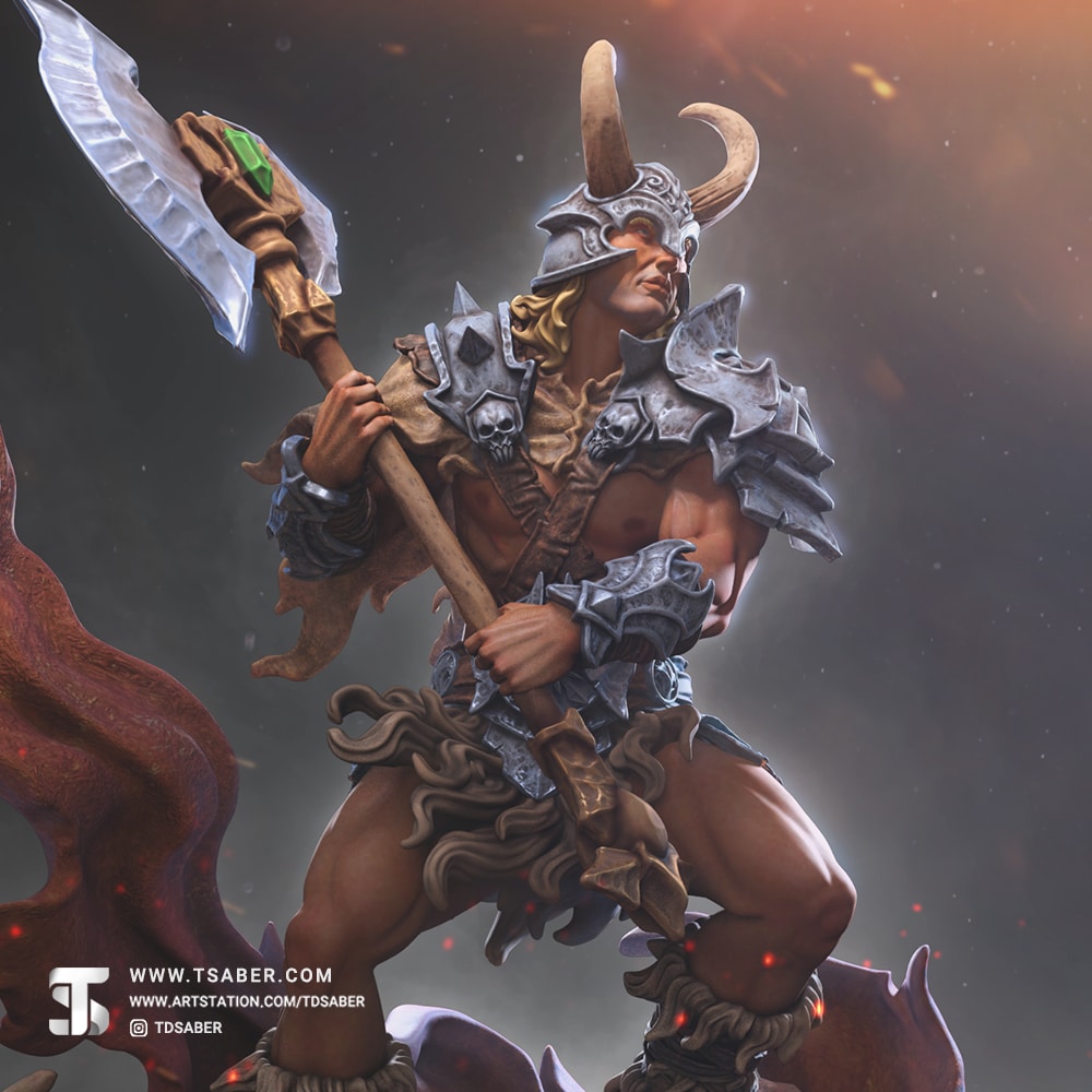 Barbarian Statue - Dungeons & Dragons – Tabletop Games Miniature - Tsaber 4